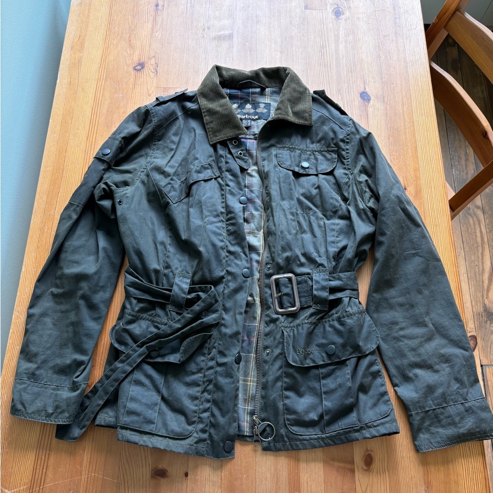 Barbour Utility Jacket in Dark Green and Brown